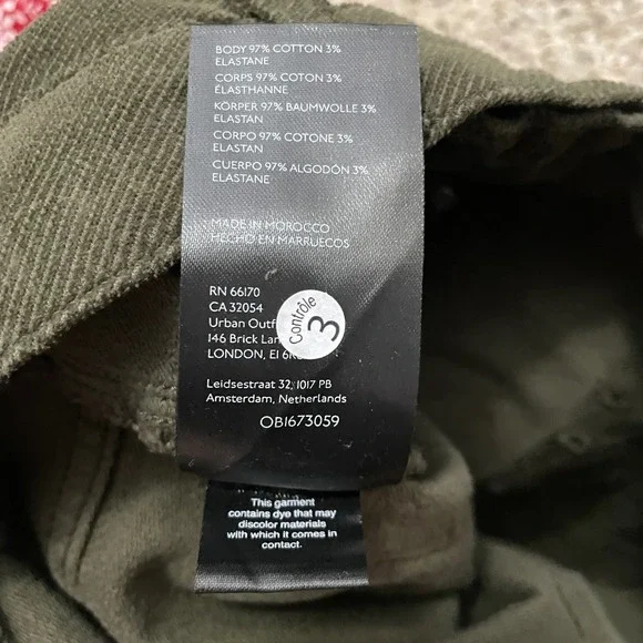 Free People Olive Green Boho Kyo Corduroy Carpenter Utility Pant 2 High Rise - Picture 9 of 9